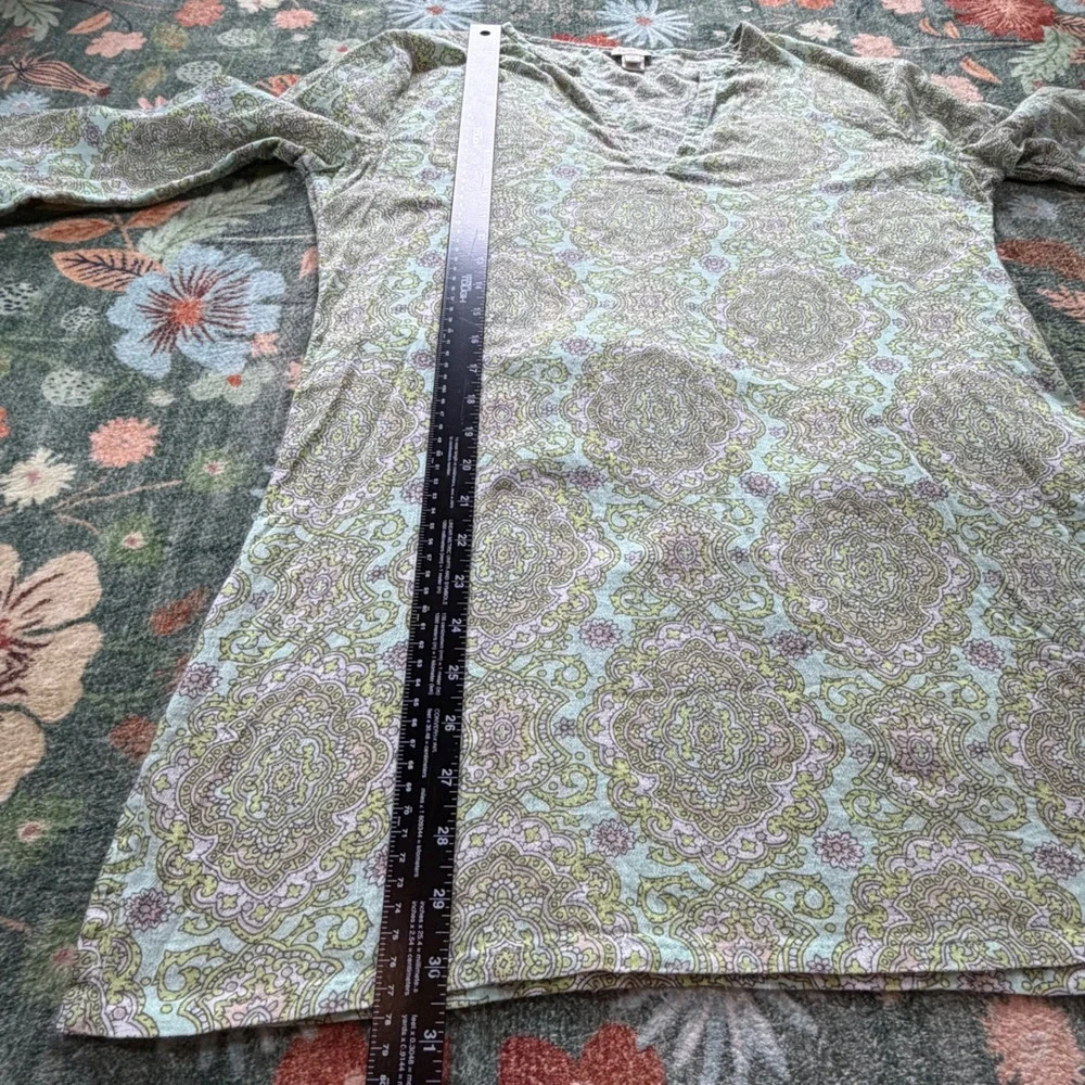 J.‎ Crew Womens Green Purple Paisley Medallion Cotton Tunic Top 12572 SP14 M